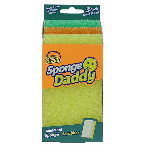 Sponge Daddy Dual-Sided Sponge & Scrubber 3ct