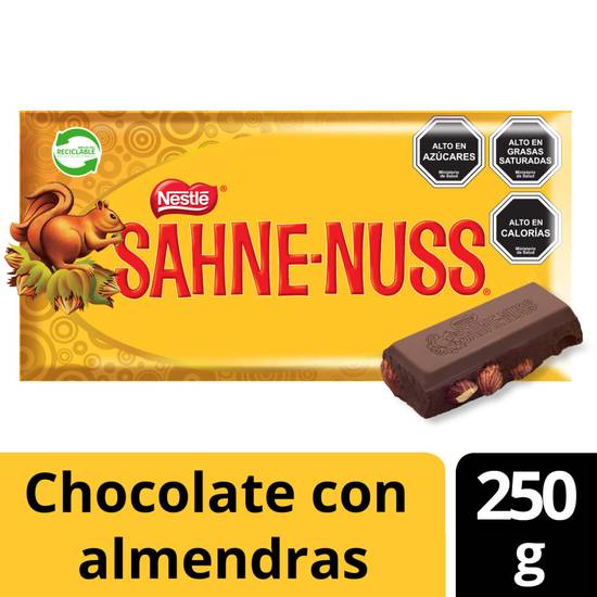 Sahne nuss chocolate con almendras (250g)