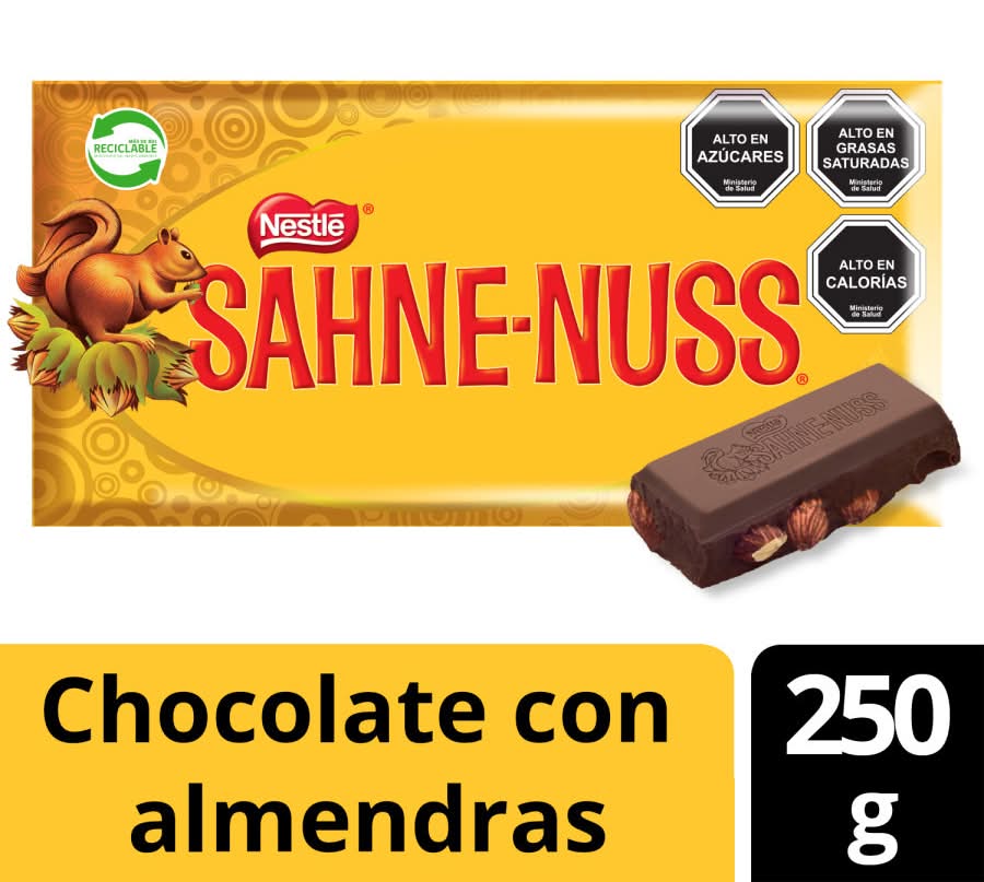Sahne Nuss · Barra de chocolate - Almendras (250 g)