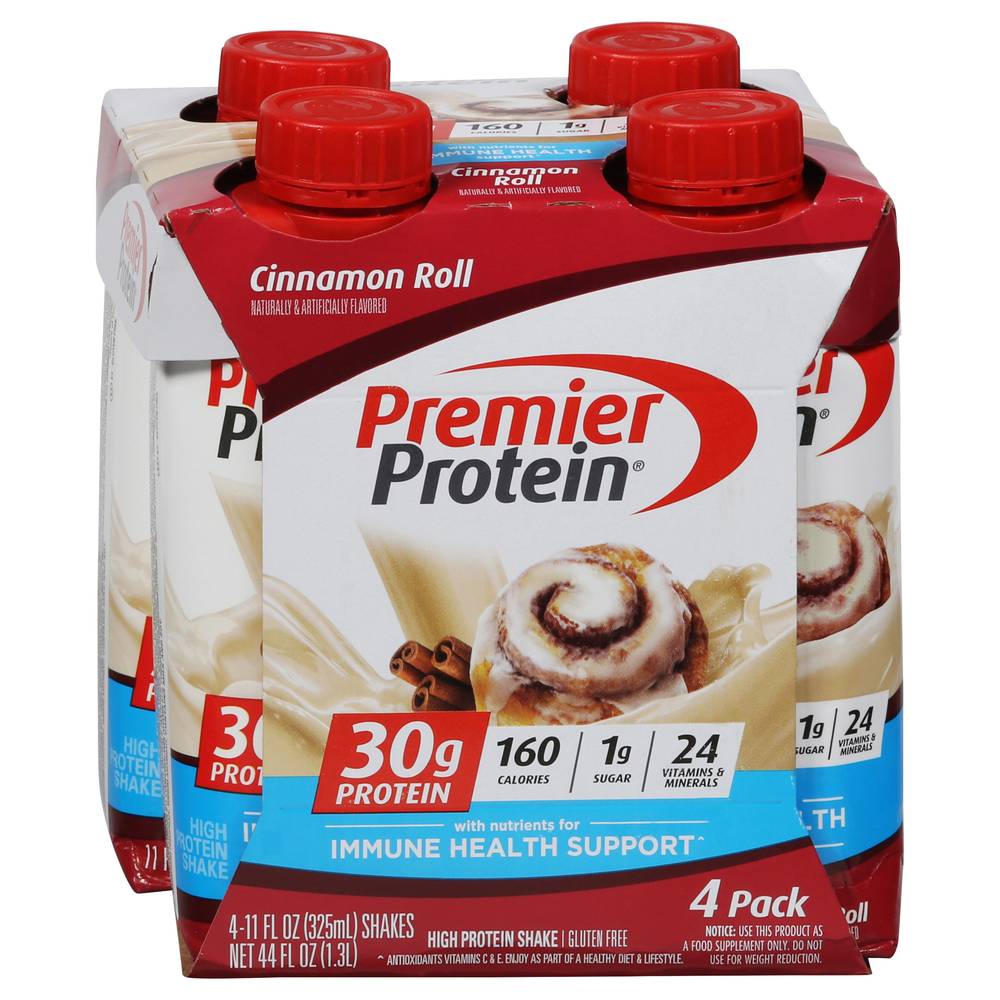 Premier Protein Cinnamon Roll High Protein Shakes (4 x 11 fl oz)