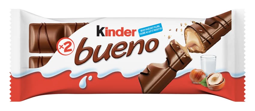 Kinder bueno barre de chocolat au lait et noisettes (2 unités)