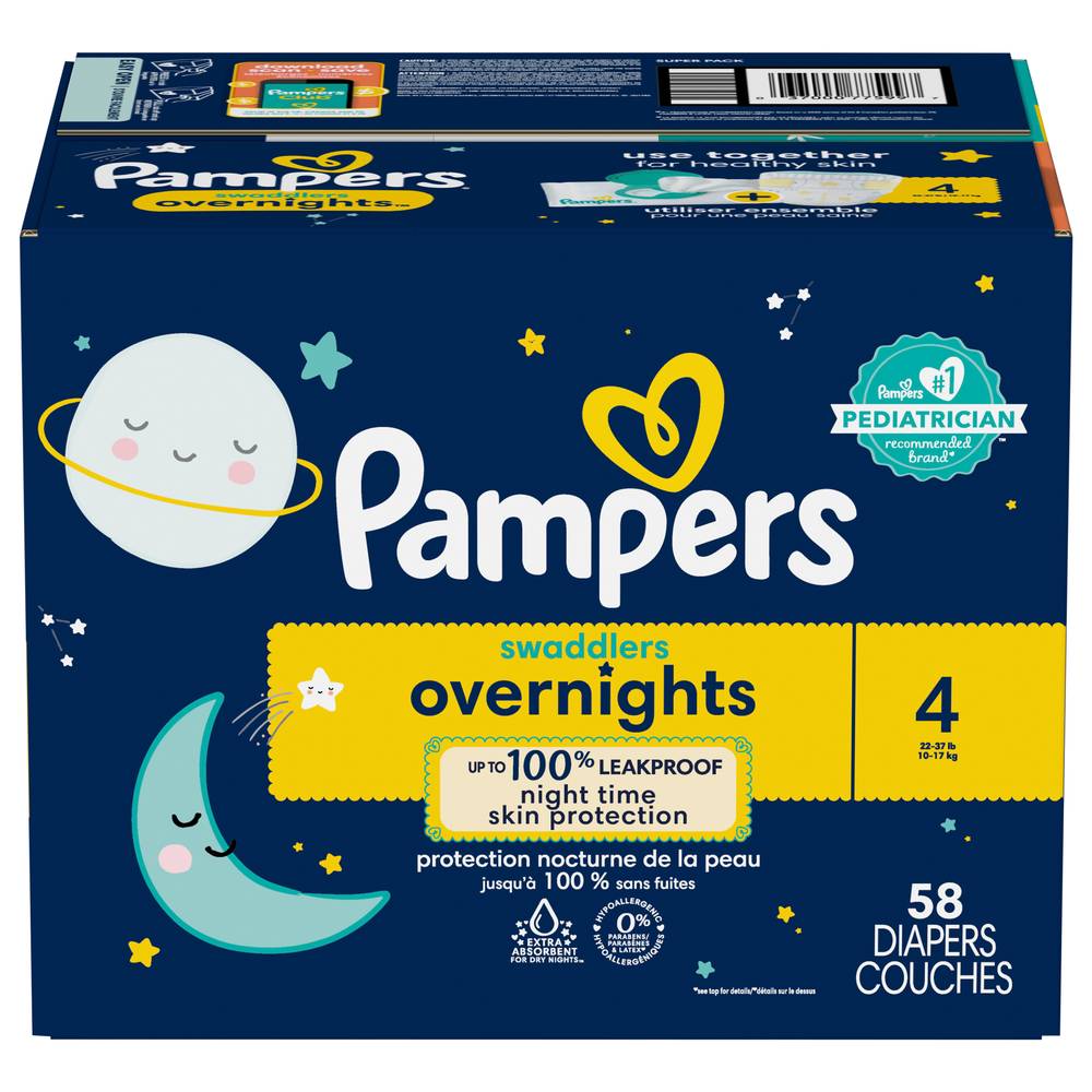 Pampers Size 4 Swaddlers Overnight Diapers