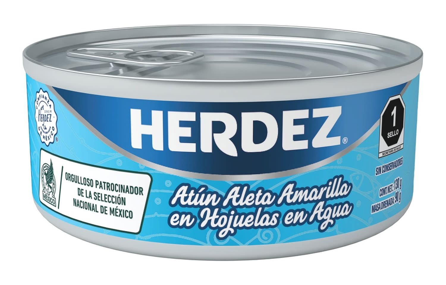 Herdez · Atún aleta amarilla en agua (130 g)