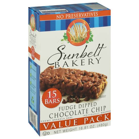 Sunbelt Bakery Fudge Dipped Chocolate Chip Chewy Granola Bars (15 ct)