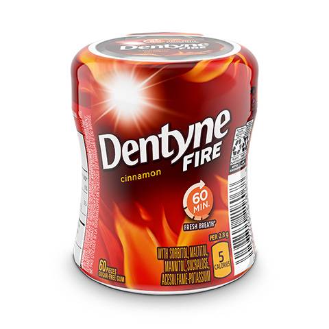 DENTYNE Fire Cinnamon Gum Bottles - 60 pieces