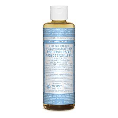 Dr. Bronner's Fragance Free Pure-Castile Liquid Soap (273 ml)