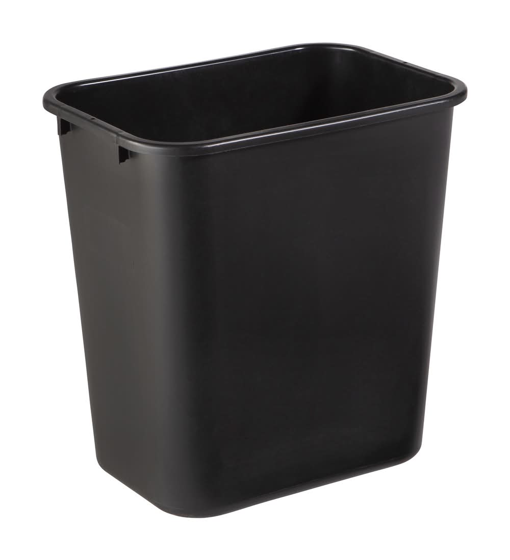 Moxie 7 Gallon Black Plastic Indoor Kitchen Lidless Trash Can