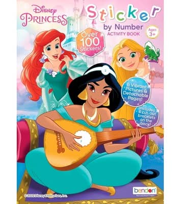 Bendon Disney Princess Sticker By Number Active Book 3+ (100 ct)