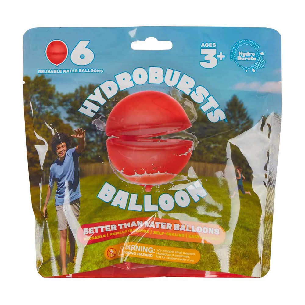 Hydrobursts Reusable Water Balloons 6 Ct 3 Assorted Shapes