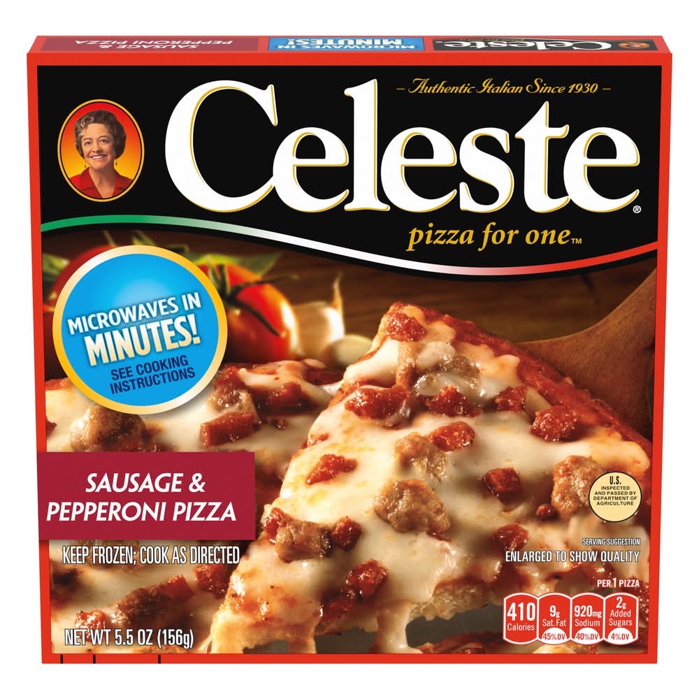 Celeste Pizza For One, Sausage & Pepperoni (5.5 oz)