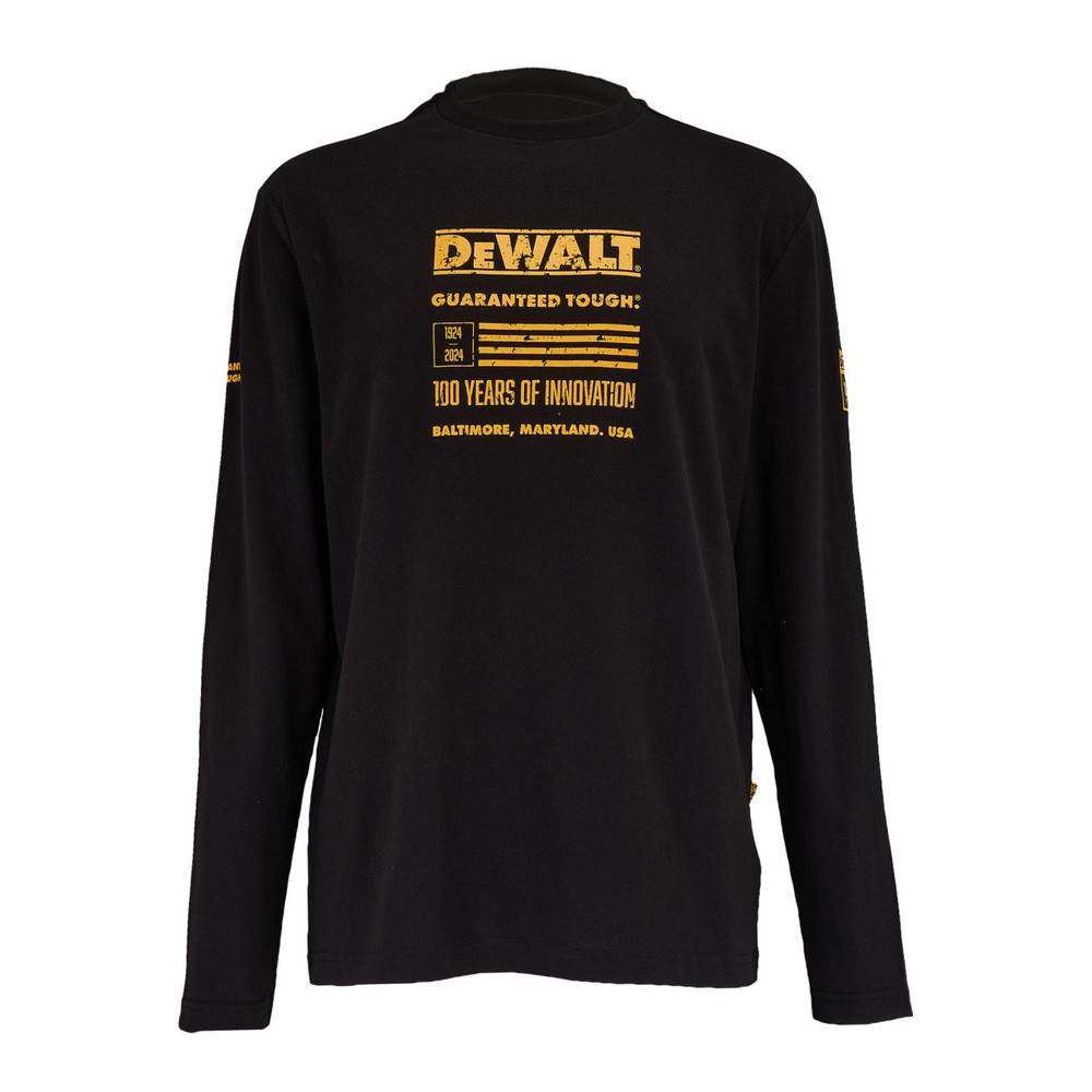 DeWalt Men's Long Sleeve T-Shirt, XL, Black