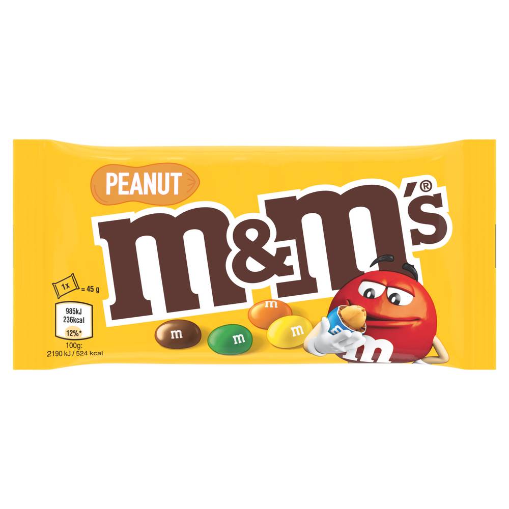 M&M's - Bonbons cacahuète enrobée de chocolat (45g)