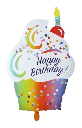 INFLATED Jumbo Shaped Helium Balloon Cupcake