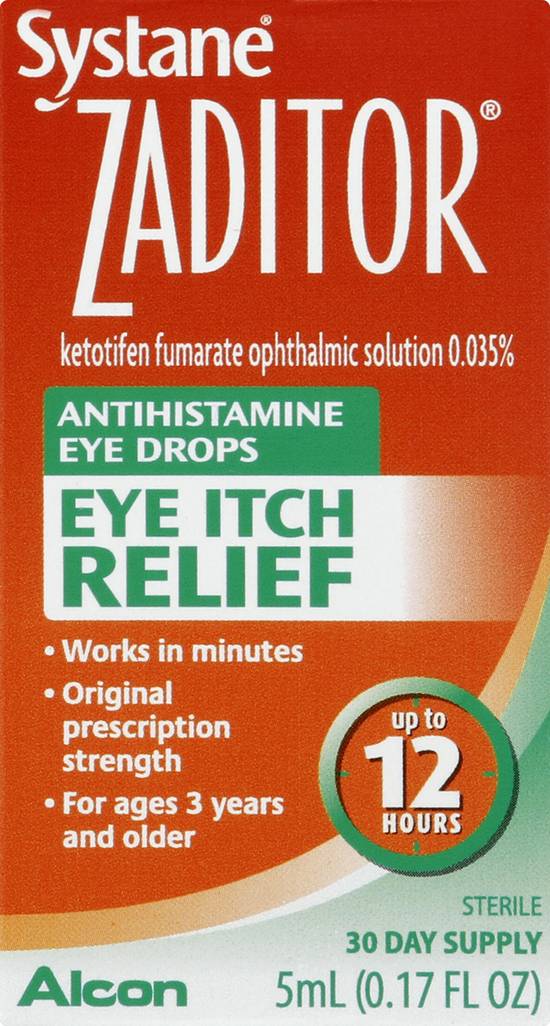 Zaditor Systane Antihistamine Eye Itch Relief Drops