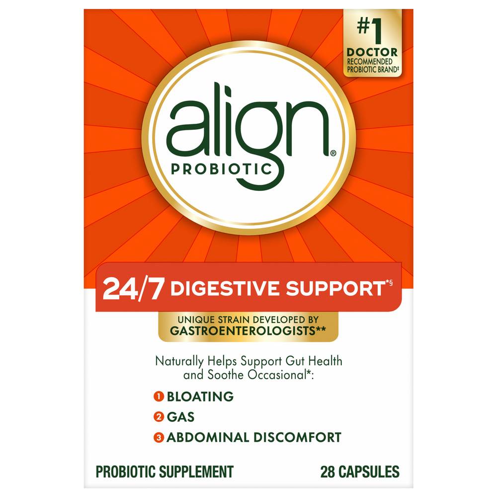 Align Digestive Support Probiotic Supplement Capsules (1.6 oz)