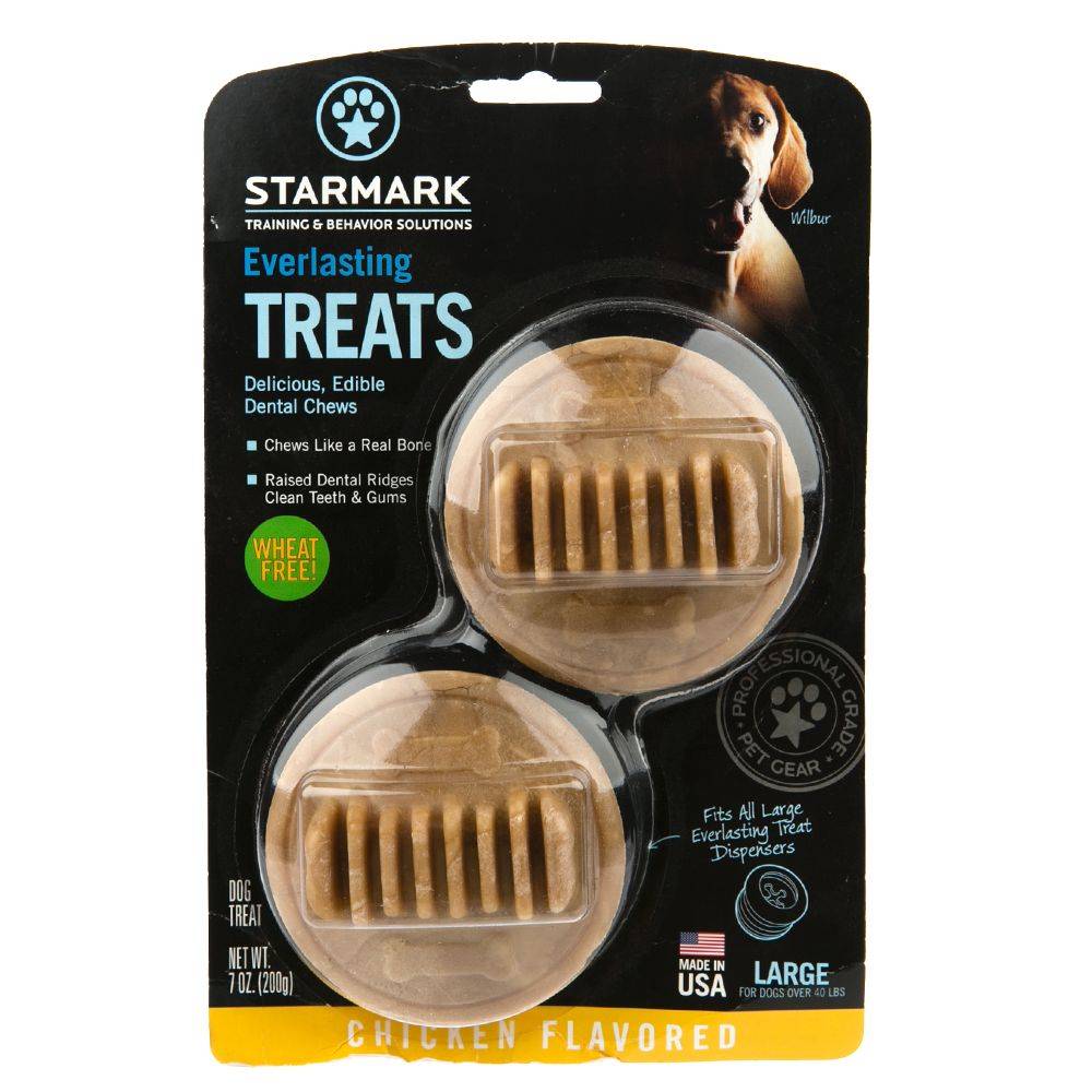 Starmark® Everlasting Treats Dog Toy Treat Insert - Chicken Flavor (Color: Brown, Size: Large)