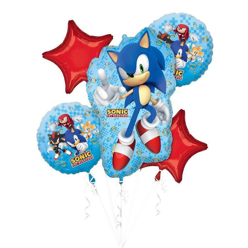 Uninflated Sonic the Hedgehog 2 Foil Balloon Bouquet, 5pc