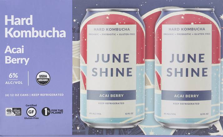 June Shine Acai Berry Hard Kombucha (6 pack, 12 fl oz)
