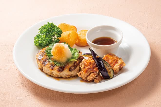 【D8】油淋鶏＆おろしハンバーグ