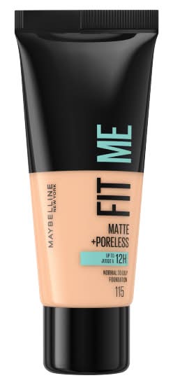 Maybelline 115 Ivory, Fit Me Matte + Poreless Medium Coverage Normal To Oily Skin Foundation (30ml)