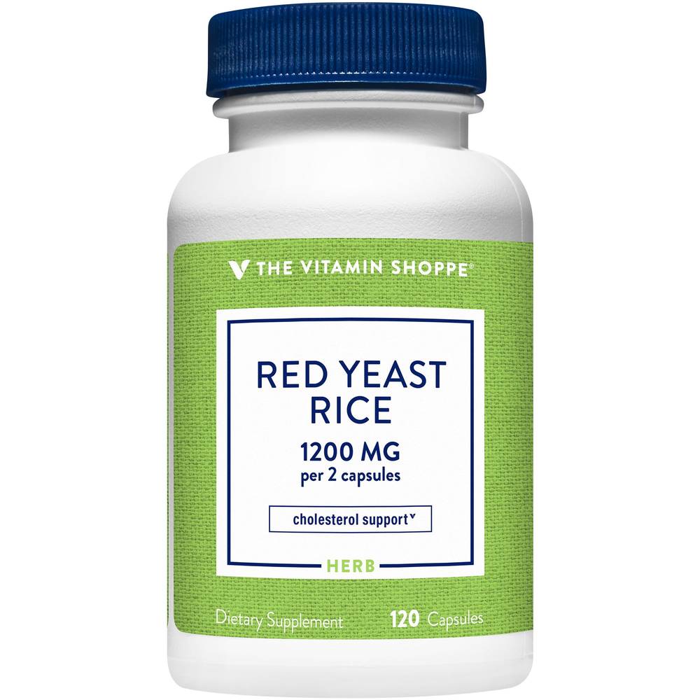 The Vitamin Shoppe Red Yeast Rice 1200 mg Cholesterol Support Capsules (120 ct)