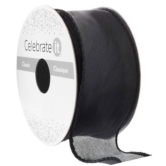 Celebrate It Organza Solid Ribbon, Black