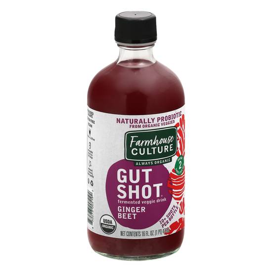 Farmhouse Culture Organic Ginger Beet Gut Shot (16 fl oz)