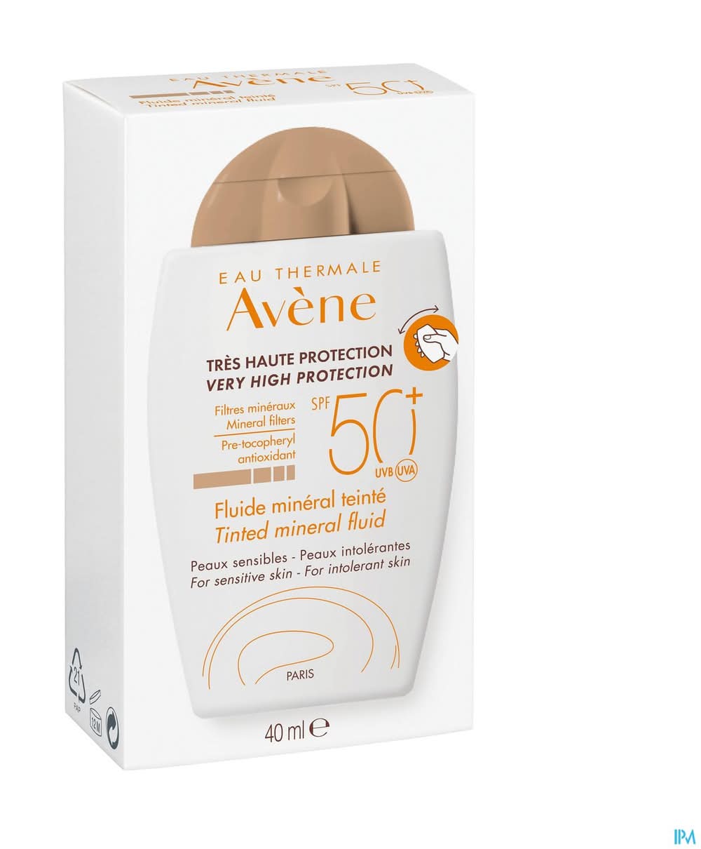 Eau Thermale Avene Solaire Fluide Mineral Teinte Spf50+ 40ml