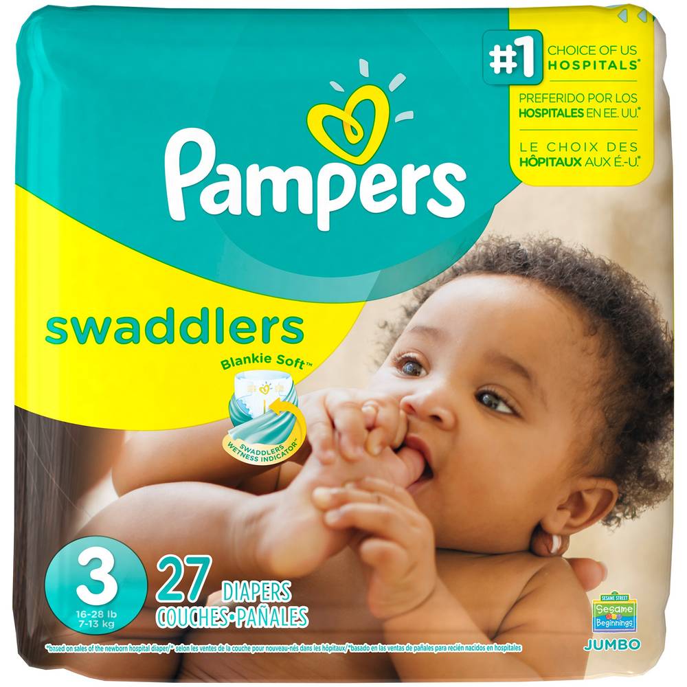 Pampers Swaddlers Diapers, Size 3, 26 Ct