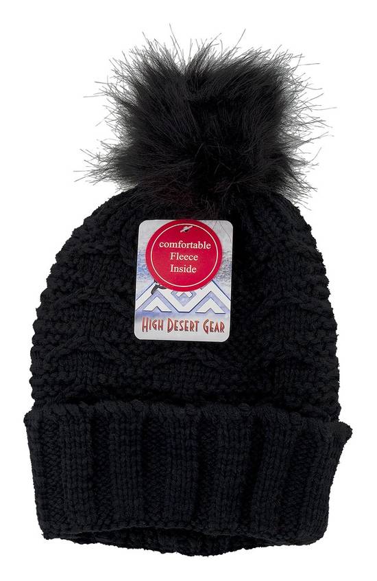 High Desert Gear Black Knit Fleece Inside Hat (1 ct)