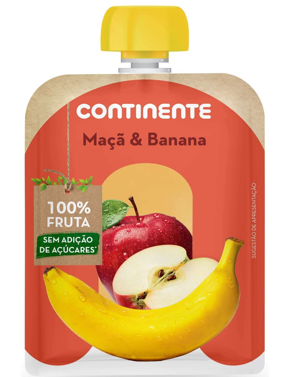 Saqueta de Fruta Maçã e Banana +8M Continente (emb. 90 gr)