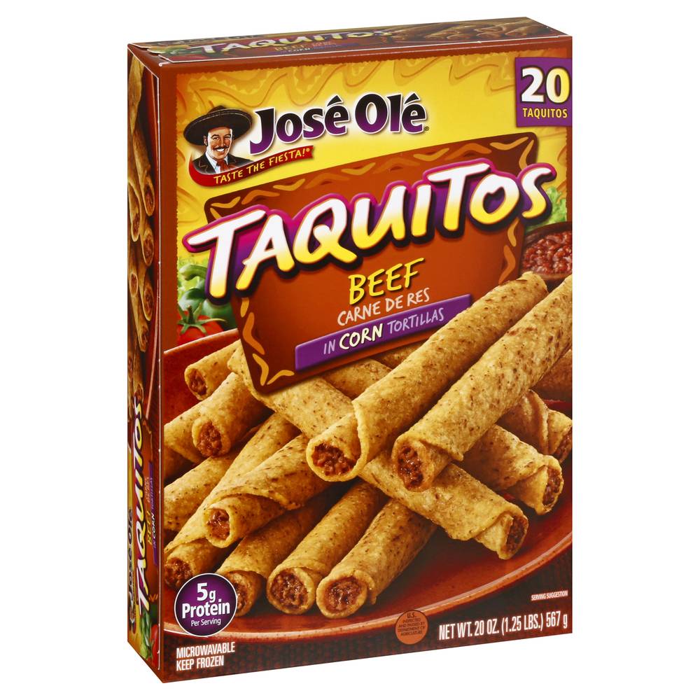 Jose Ole Beef Taquitos in Corn Tortillas (1.25 lbs, 20 ct)