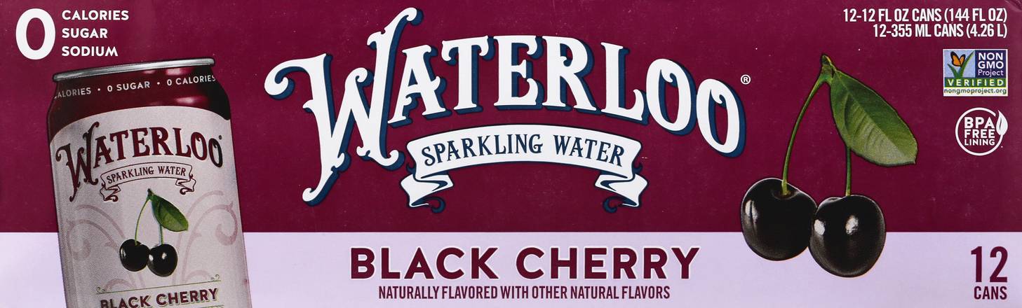 Waterloo Black Cherry Sparkling Water (12 ct, 12 fl oz)