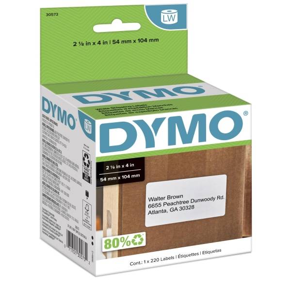 Dymo White Labelwriter Shipping Labels 30573 2 1/8" X 4" Roll Of 220