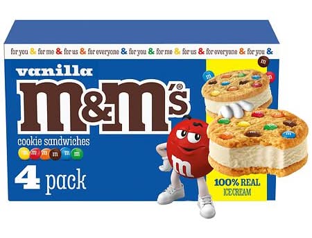 M&M's Ice Cream Cookie Sandwiches, Vanilla (4 x 4 fl oz)