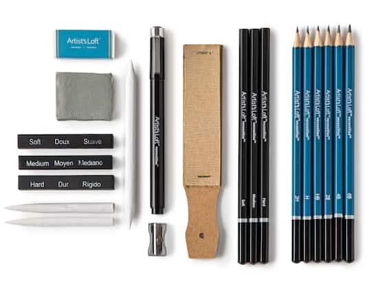 Artist's Loft Beginner Drawing & Sketching Set, 4 x 4 in, Multi (22 ct)
