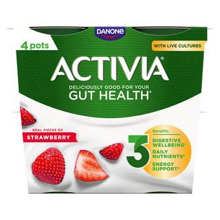 Activia Strawberry Gut Health Yogurt 4 x 115g (460g)