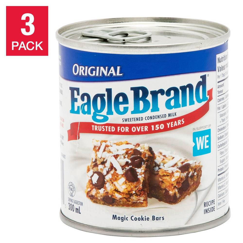 Eagle Brand Lait Concentré Sucré Original, 3 × 300 Ml / Eagle Brand Sweetened Condensed Milk Original, 3 X 300 Ml