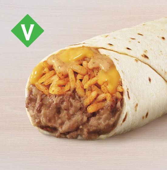 Cheesy Bean and Rice Burrito