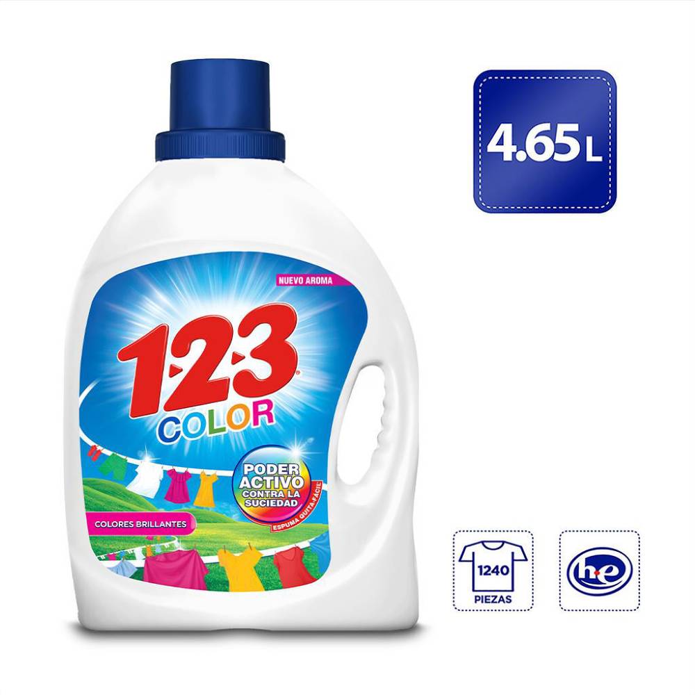 123 Detergente líquido color (galón 4.65 l)