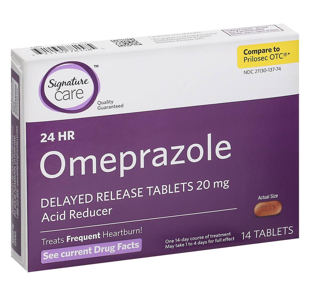 Signature Care 20 Mg Omeprazole Acid Reducer Tablets (14 ct)