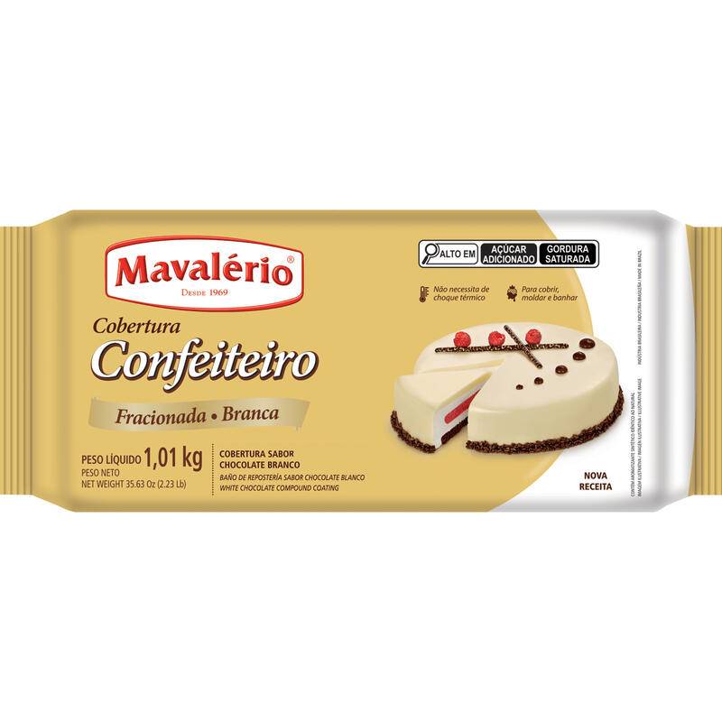 Mavalério cobertura confeiteiro sabor chocolate branco (1.01kg)