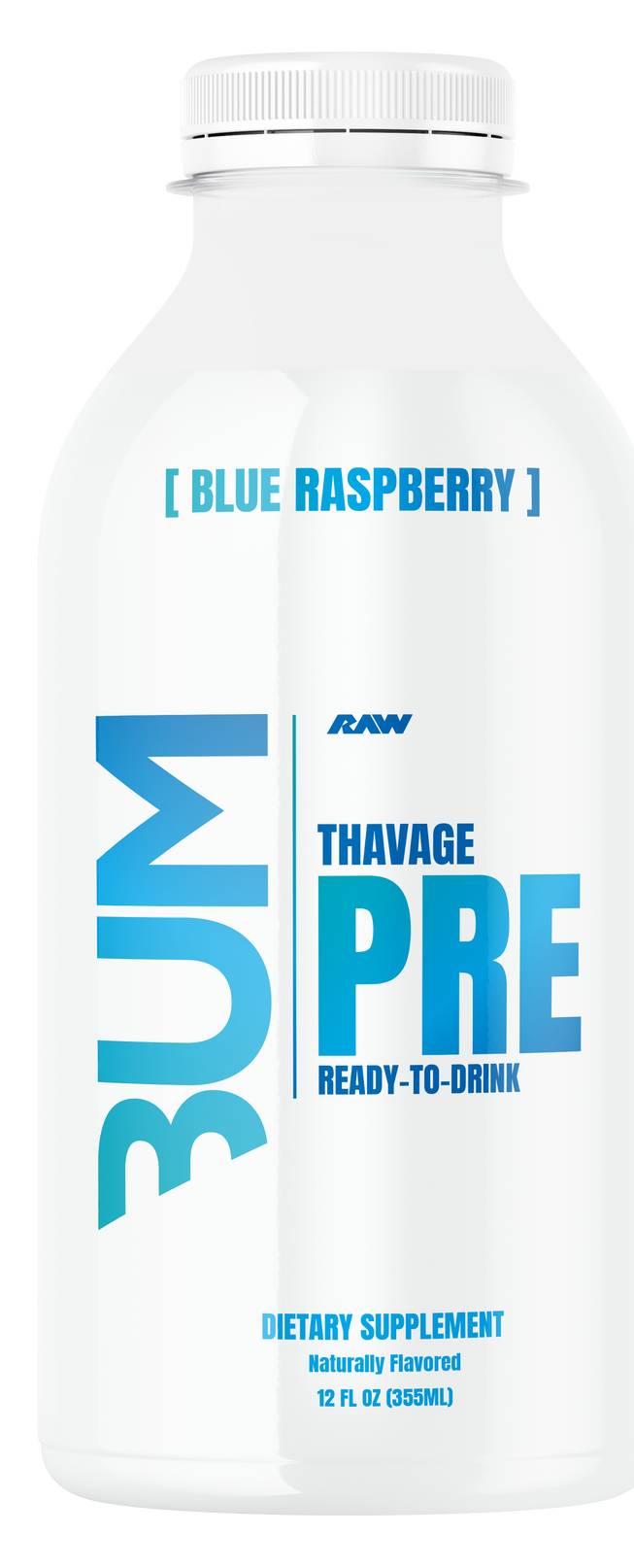 Thavage Preworkout RTD - Blue Raspberry - 12 oz. (12 Bottles) (1 Unit(s))