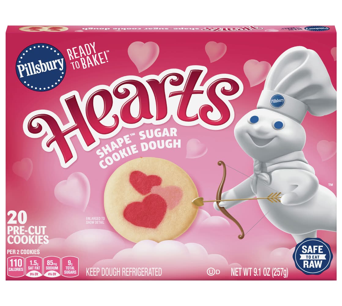 Pillsbury Ready To Bake Hearts Shape Sugar Cookie Dough