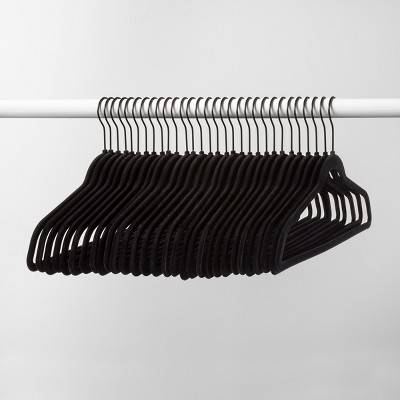 Brightroom Suit Flocked Hangers, Black (30 ct)