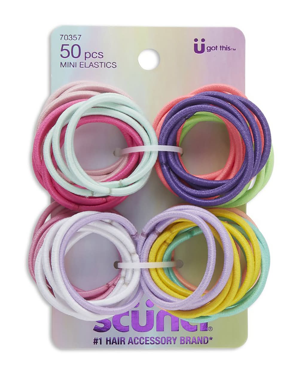 Scunci Mini Elastic Hair Ties, Assorted (50 ct)