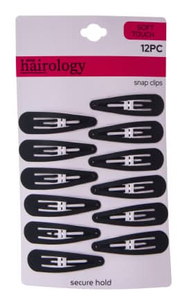 Black Soft-Touch Snap Clips 12-Count
