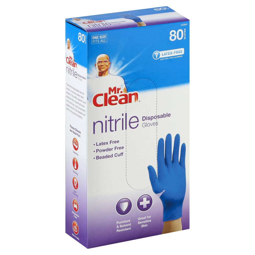 Mr. Clean One Size Nitrile Disposable Gloves (13.4 oz)