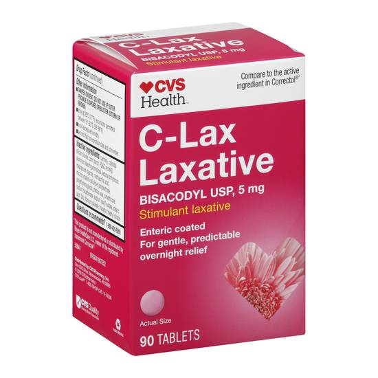 Cvs Bisacodyl Usp 5 mg C-Lax Laxative Tablets (90 ct)