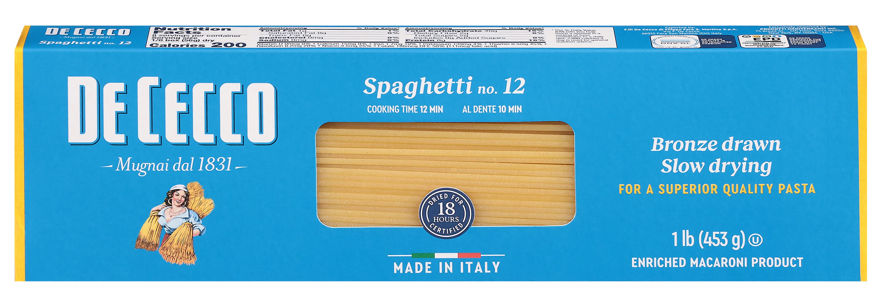 De Cecco Spaghetti No. 12 Pasta (1 lbs)